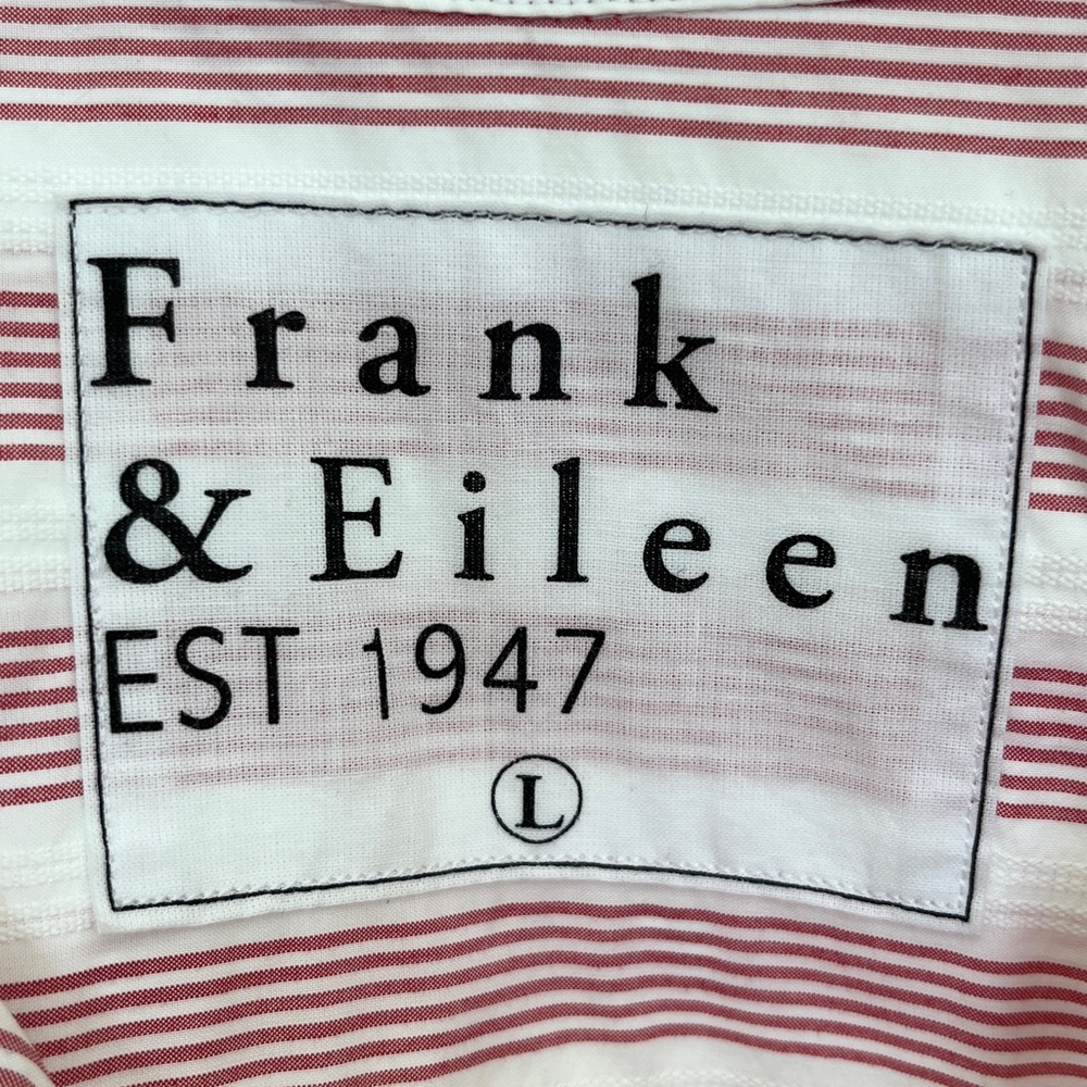 Frank & Eileen Cranberry and White Striped Button-Down Shirt - Picture 3 of 6